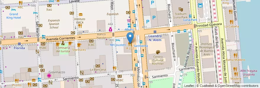 Mapa de ubicacion de A 222, San Nicolas en Argentinië, Ciudad Autónoma De Buenos Aires, Comuna 1, Buenos Aires.