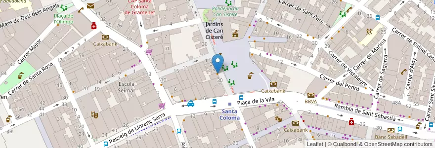 Mapa de ubicacion de A Cantina do Magin en Spanje, Catalonië, Barcelona, Barcelonès, Santa Coloma De Gramenet.