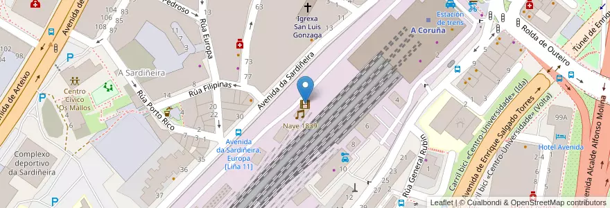Mapa de ubicacion de A Casa Tomada en Spanje, Galicië, A Coruña, A Coruña, A Coruña.