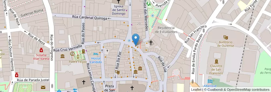 Mapa de ubicacion de A casita do pulpo en إسبانيا, غاليسيا, أورنسي, Ourense, أورنسي.