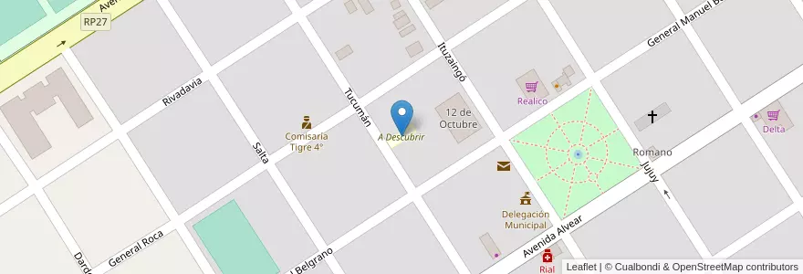 Mapa de ubicacion de A Descubrir en Arjantin, Buenos Aires, Partido De Tigre, Benavídez.