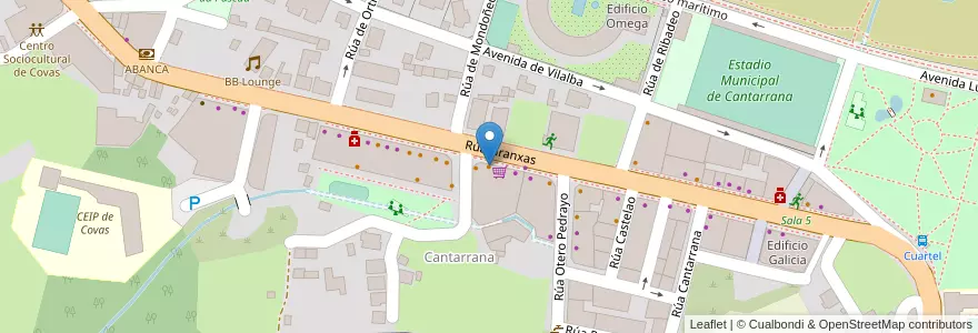 Mapa de ubicacion de A donde siempre en Espanha, Galiza, Lugo, A Mariña Occidental, Viveiro.
