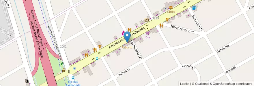 Mapa de ubicacion de A Gusto en 阿根廷, 布宜诺斯艾利斯省, Partido De San Fernando, Victoria.