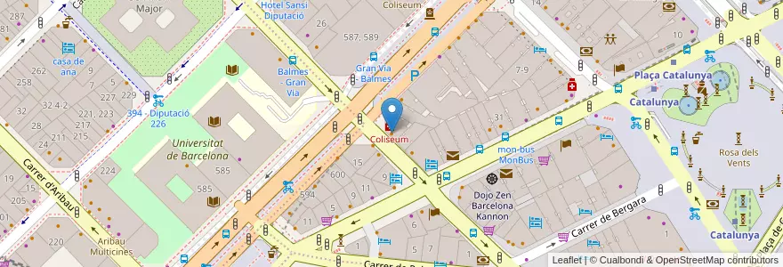 Mapa de ubicacion de A la Brasa en Spain, Catalonia, Barcelona, Barcelonès, Barcelona.