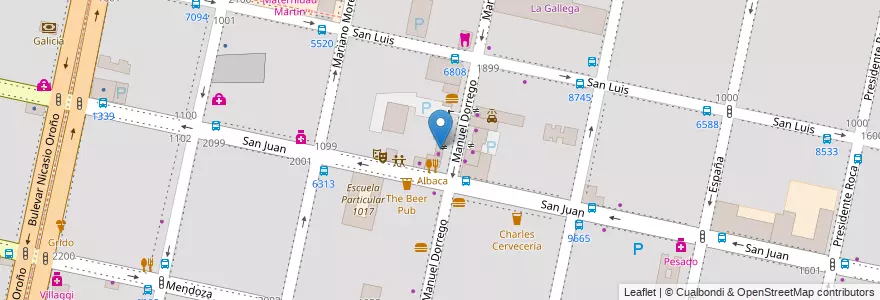 Mapa de ubicacion de A Punto en الأرجنتين, سانتا في, Departamento Rosario, Municipio De Rosario, روساريو.