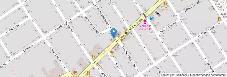 Mapa de ubicacion de A Raja Cincha, Villa del Parque en アルゼンチン, Ciudad Autónoma De Buenos Aires, ブエノスアイレス, Comuna 11.