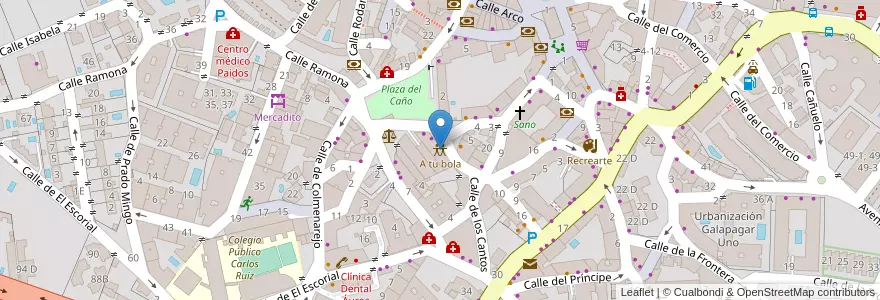 Mapa de ubicacion de A tu bola en Испания, Мадрид, Мадрид, Cuenca Del Guadarrama, Galapagar.