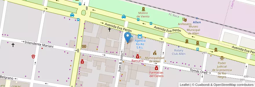 Mapa de ubicacion de A tu Provecho en Argentina, Chile, Río Negro, Municipio De Allen, Departamento General Roca.