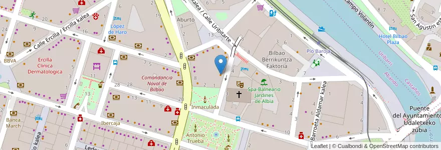 Mapa de ubicacion de A Votre Santé en İspanya, Bask Bölgesi, Bizkaia, Bilboaldea, Bilbao.