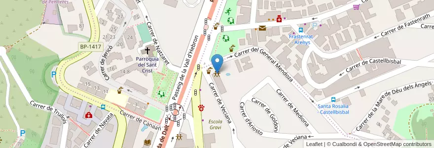 Mapa de ubicacion de AAVV Penitents Teixonera en Sepanyol, Catalunya, Barcelona, Barcelonès, Barcelona.