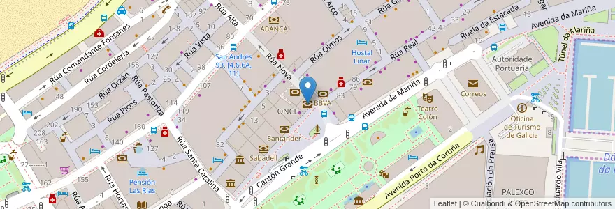 Mapa de ubicacion de ABANCA en Spagna, Galizia, A Coruña, A Coruña, A Coruña.
