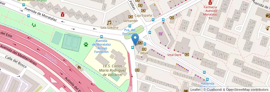 Mapa de ubicacion de ABANCA en إسبانيا, منطقة مدريد, منطقة مدريد, Área Metropolitana De Madrid Y Corredor Del Henares, مدريد.
