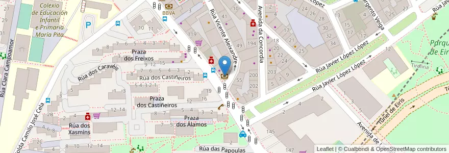 Mapa de ubicacion de ABANCA en إسبانيا, غاليسيا, لا كورونيا, A Coruña, لا كورونيا.