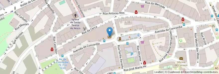 Mapa de ubicacion de ABANCA en スペイン, ガリシア州, A Coruña, A Coruña, A Coruña.