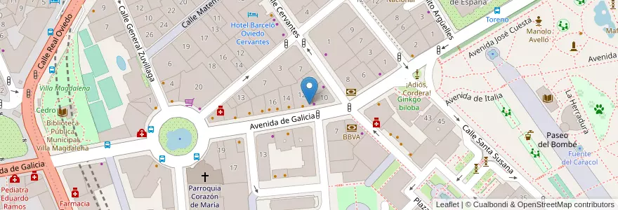 Mapa de ubicacion de ABANCA en İspanya, Asturias, Asturias, Oviedo.