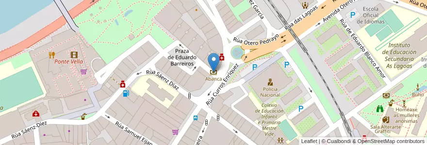 Mapa de ubicacion de Abanca en スペイン, ガリシア州, オウレンセ, Ourense, オウレンセ.
