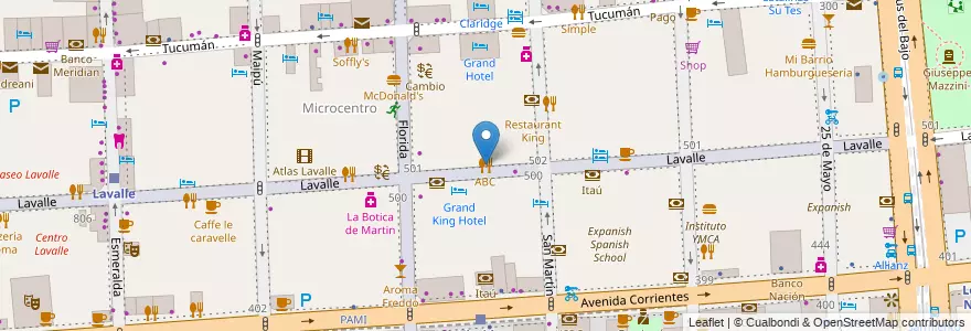 Mapa de ubicacion de ABC, San Nicolas en Аргентина, Буэнос-Айрес, Comuna 1, Буэнос-Айрес.
