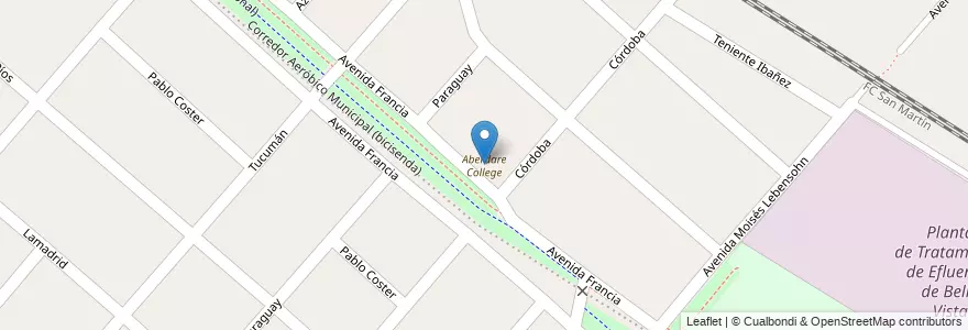 Mapa de ubicacion de Aberdare College en アルゼンチン, ブエノスアイレス州, Partido De San Miguel, Bella Vista.