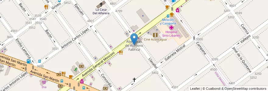 Mapa de ubicacion de Aberturas de Alumino Fabrica, Villa Devoto en Arjantin, Ciudad Autónoma De Buenos Aires, Buenos Aires, Comuna 11.