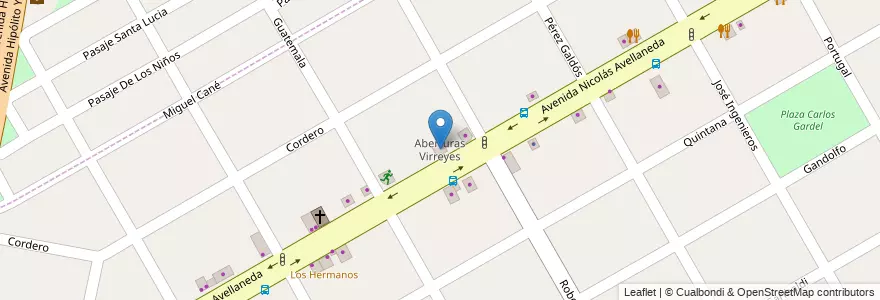 Mapa de ubicacion de Aberturas Virreyes en アルゼンチン, ブエノスアイレス州, Partido De San Fernando.