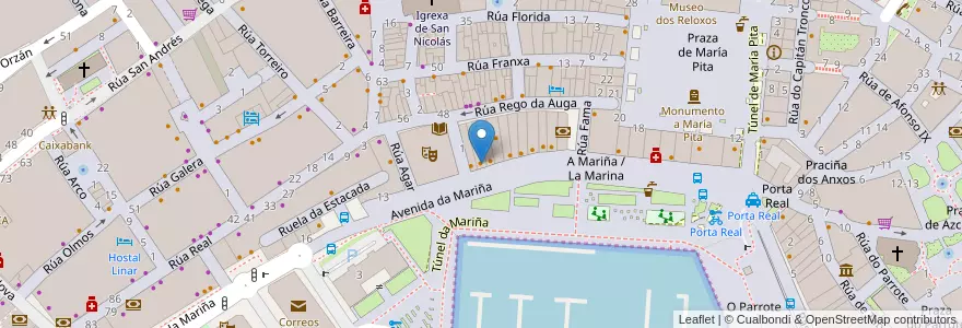 Mapa de ubicacion de Abica en スペイン, ガリシア州, A Coruña, A Coruña, A Coruña.