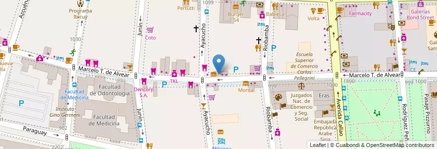Mapa de ubicacion de Abident, Recoleta en アルゼンチン, Ciudad Autónoma De Buenos Aires, Comuna 2, ブエノスアイレス.