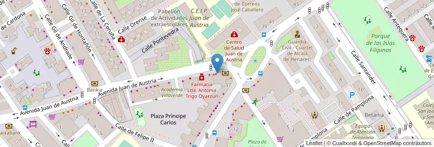 Mapa de ubicacion de Abierto Hasta el Amanecer en إسبانيا, منطقة مدريد, منطقة مدريد, Área Metropolitana De Madrid Y Corredor Del Henares, القلعة الحجارة.
