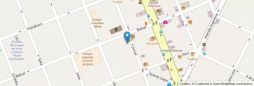 Mapa de ubicacion de Abogados en Arjantin, Buenos Aires, Partido De Merlo, Merlo.