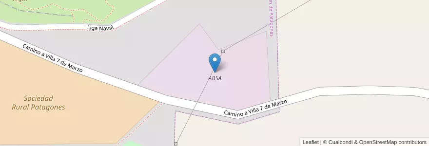 Mapa de ubicacion de ABSA en 阿根廷, 布宜诺斯艾利斯省, Partido De Patagones.