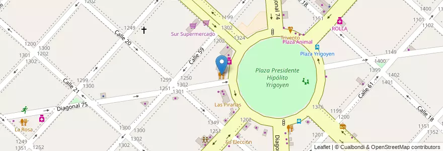 Mapa de ubicacion de Abuela Rosa, Casco Urbano en Argentinien, Provinz Buenos Aires, Partido De La Plata, La Plata.
