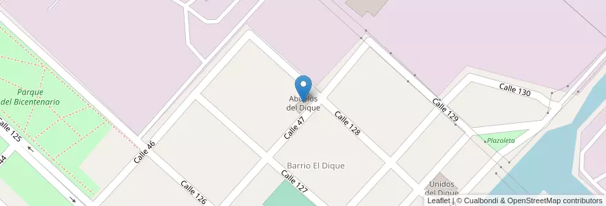 Mapa de ubicacion de Abuelos del Dique en Arjantin, Buenos Aires, Partido De Ensenada.
