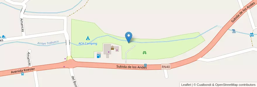 Mapa de ubicacion de ACA Camping en アルゼンチン, チリ, ネウケン州, Departamento Lácar, Municipio De San Martín De Los Andes, San Martín De Los Andes.