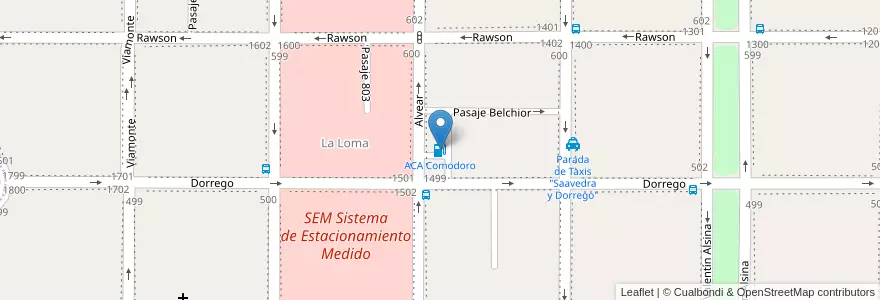Mapa de ubicacion de ACA Comodoro en アルゼンチン, チュブ州, Departamento Escalante, Comodoro Rivadavia.