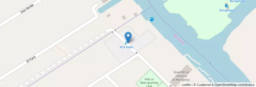 Mapa de ubicacion de ACA Delta en Arjantin, Buenos Aires, Partido De Tigre, Benavídez.