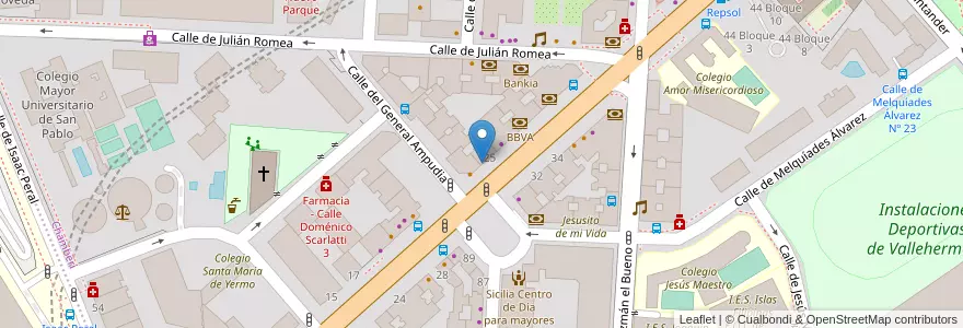 Mapa de ubicacion de Academia AD en Испания, Мадрид, Мадрид, Área Metropolitana De Madrid Y Corredor Del Henares, Мадрид.