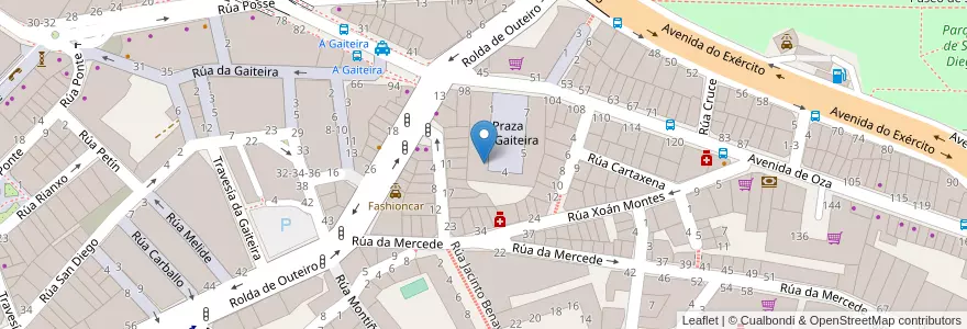 Mapa de ubicacion de Academia Clip en スペイン, ガリシア州, A Coruña, A Coruña, A Coruña.