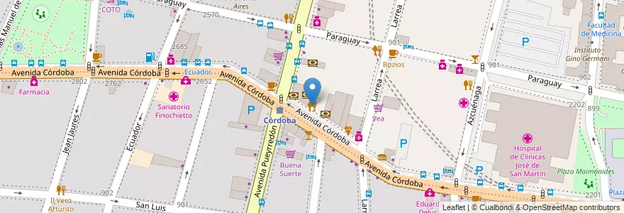 Mapa de ubicacion de Academia della Pizza, Recoleta en 아르헨티나, Ciudad Autónoma De Buenos Aires, 부에노스아이레스.