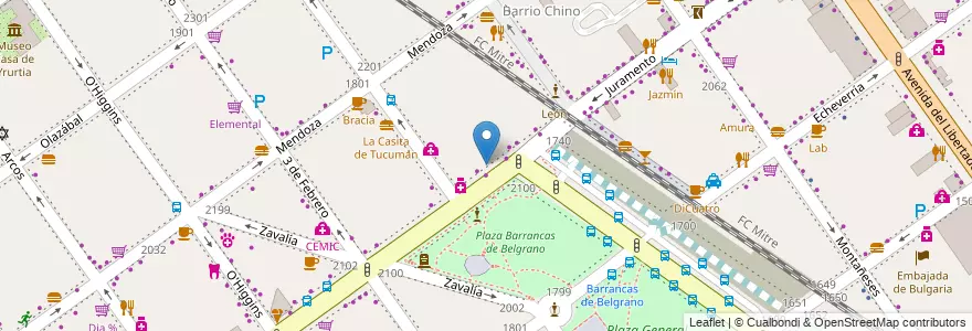 Mapa de ubicacion de Academia L'Oréal, Belgrano en Argentina, Ciudad Autónoma De Buenos Aires, Buenos Aires, Comuna 13.