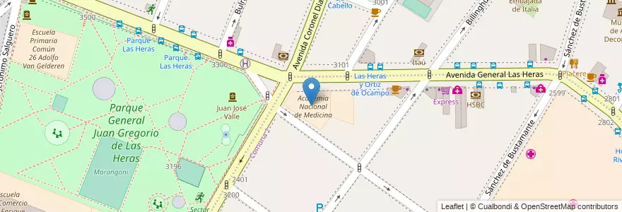 Mapa de ubicacion de Academia Nacional de Medicina, Recoleta en 阿根廷, Ciudad Autónoma De Buenos Aires, Comuna 2, 布宜诺斯艾利斯.
