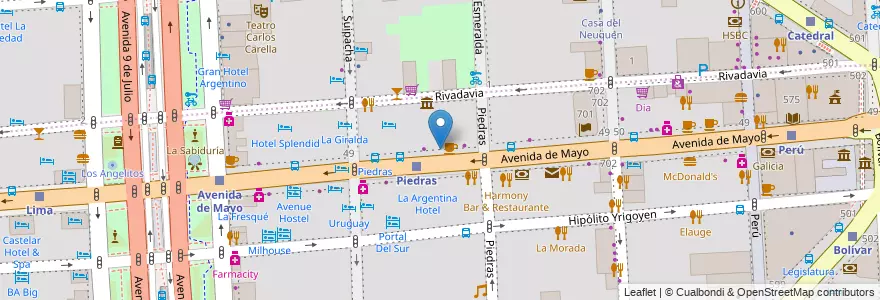 Mapa de ubicacion de Academia Nacional Del Tango, Montserrat en Аргентина, Буэнос-Айрес, Comuna 1, Буэнос-Айрес.