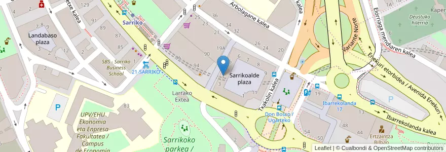 Mapa de ubicacion de Academia Newton en 西班牙, 巴斯克, 比斯开, Bilboaldea, 毕尔巴鄂.