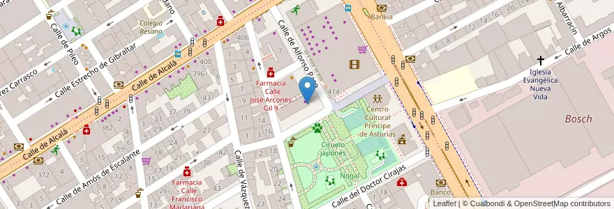 Mapa de ubicacion de Academia Toan en Испания, Мадрид, Мадрид, Área Metropolitana De Madrid Y Corredor Del Henares, Мадрид.