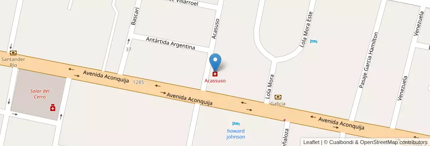 Mapa de ubicacion de Acassuso en Argentine, Tucumán, Departamento Yerba Buena, Yerba Buena.