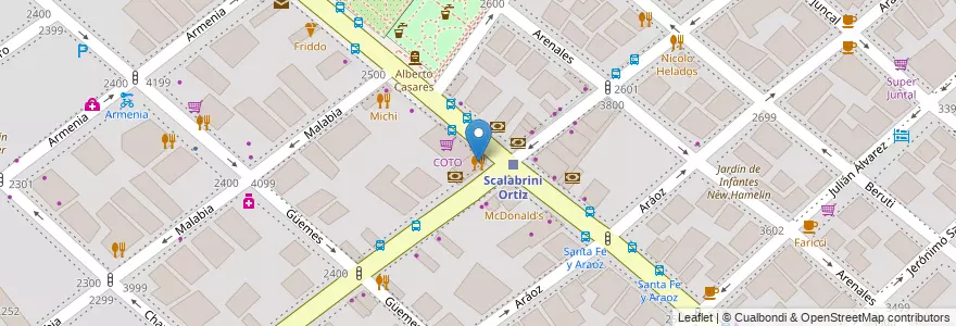 Mapa de ubicacion de Accademia della Pizza, Palermo en Argentina, Ciudad Autónoma De Buenos Aires, Buenos Aires, Comuna 14.