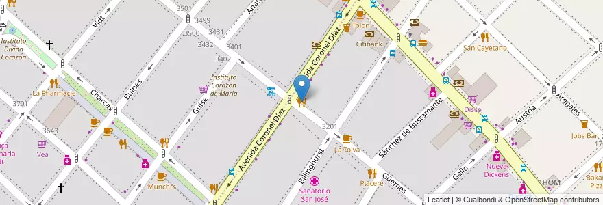 Mapa de ubicacion de Accademia della Pizza, Recoleta en Argentinië, Ciudad Autónoma De Buenos Aires, Comuna 2, Buenos Aires.