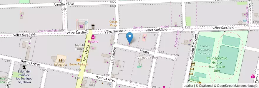 Mapa de ubicacion de Accinelli en Argentinien, Santa Fe, Departamento Rosario, Municipio De Funes, Funes.