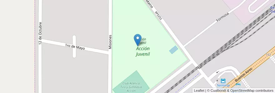 Mapa de ubicacion de Acción Juvenil en Аргентина, Кордова, Departamento Juárez Celman, Pedanía Carnerillo, Municipio De General Deheza, General Deheza.