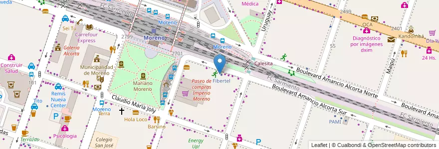 Mapa de ubicacion de Acción.com en Argentinië, Buenos Aires, Partido De Moreno, Moreno.