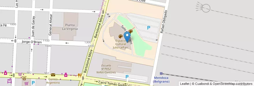 Mapa de ubicacion de Acequia TV en Arjantin, Şili, Mendoza, Departamento Guaymallén, Distrito Belgrano.
