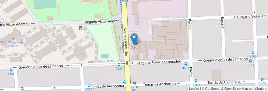 Mapa de ubicacion de Aceros Coco en آرژانتین, سانتافه, Departamento Rosario, Municipio De Rosario, تسبیح.
